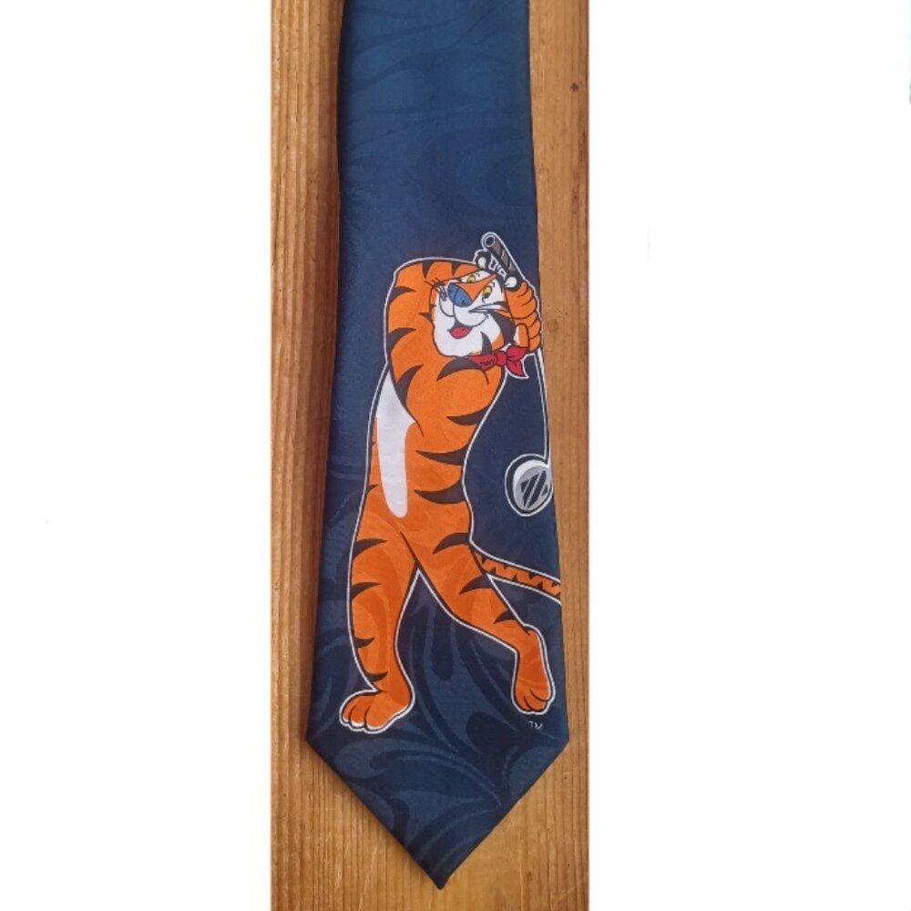Tony the Tiger Golfing Cartoon Necktie Vintage '97 Kellogg's Collection